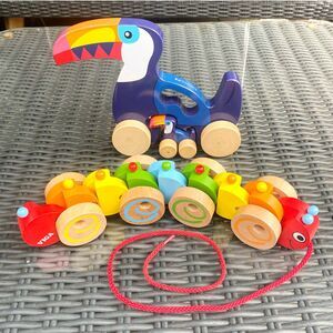 Viga Caterpillar + Sunnylife Toucan Push/Pull Toy Bundle (18m+)
